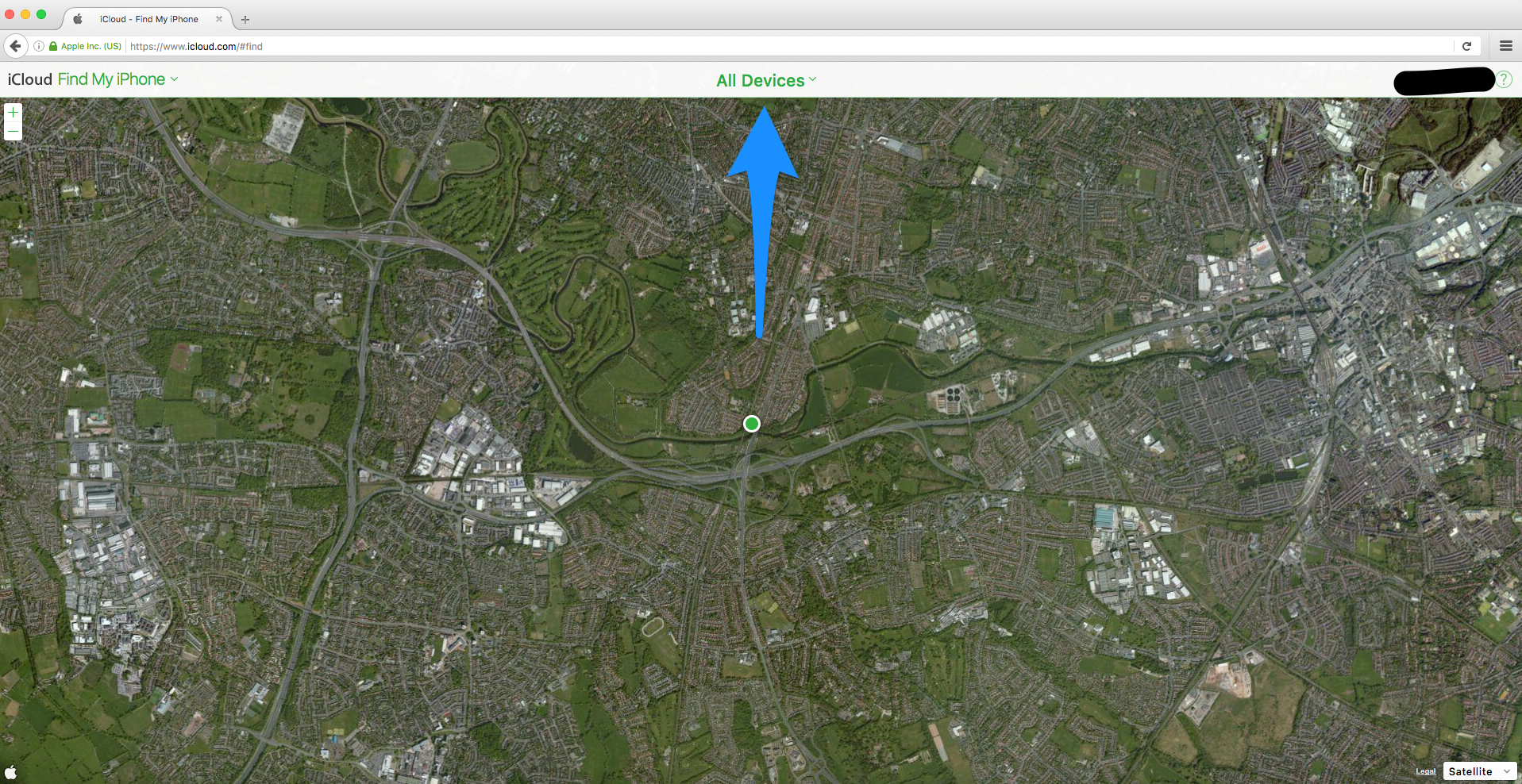 List of all devices in Find My iPhone