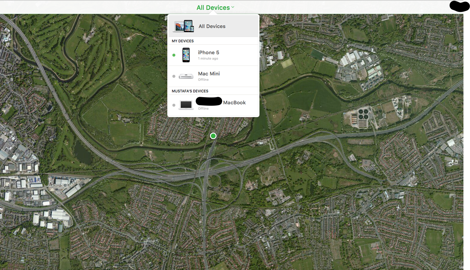 Device details view in Find My iPhone